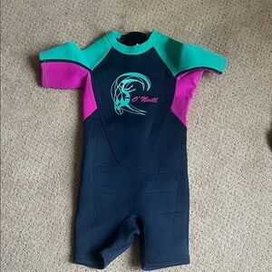 O'Neill Kids Swim Wetsuit - Teal and Pink